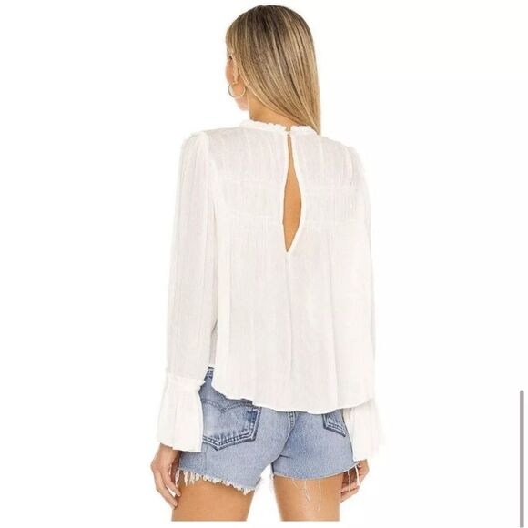 Free People Kelsey Sheer Peasant Bell Sleeve Blouse Size S - Picture 2 of 7